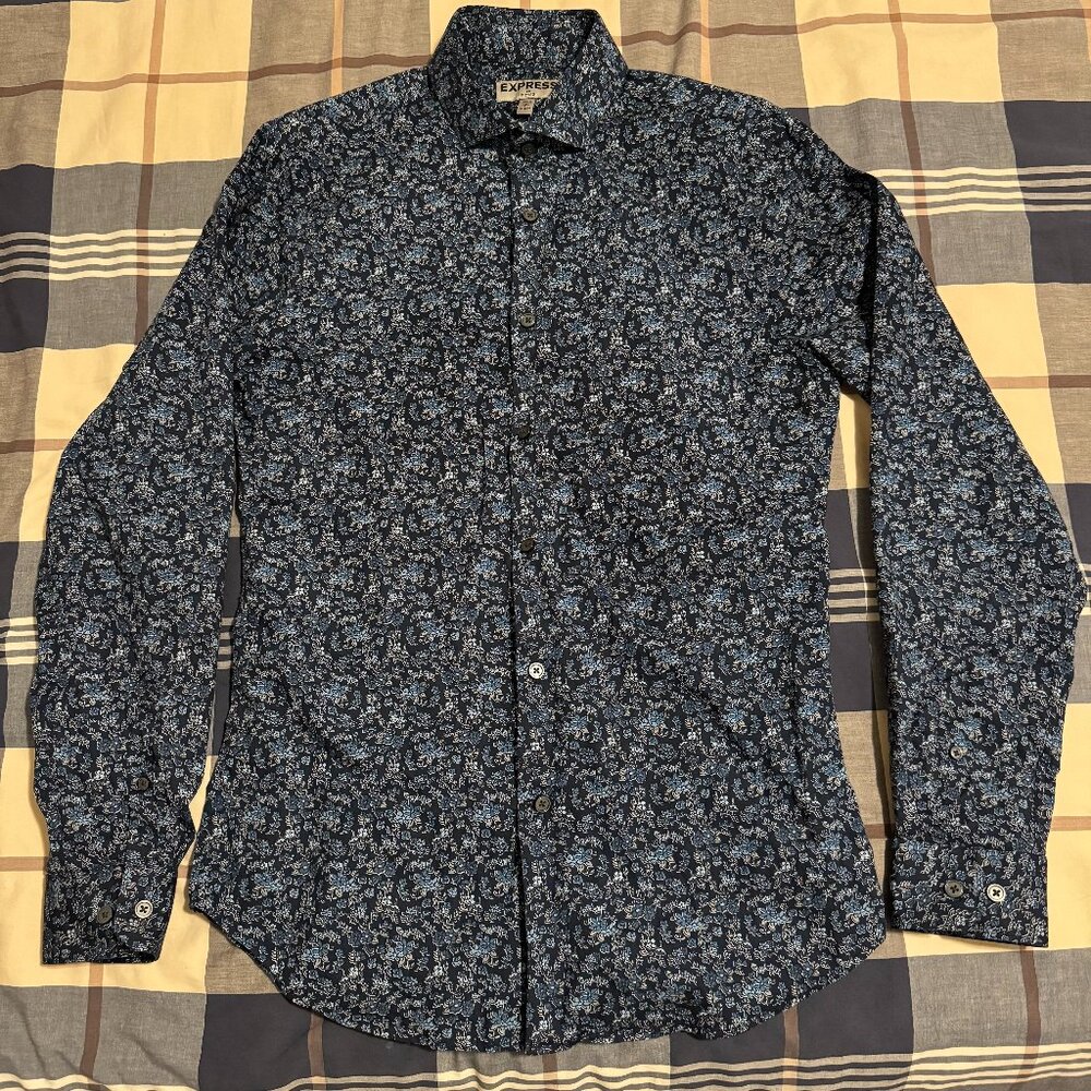 Express Fitted Mens Dress Shirt 14-14(1-2) S-P